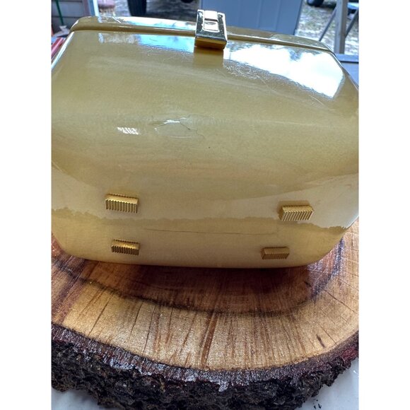 Vtg Lucite Box Purse Rhinestone Embellished Handle White Stag? Wilardy? Read - Picture 5 of 16